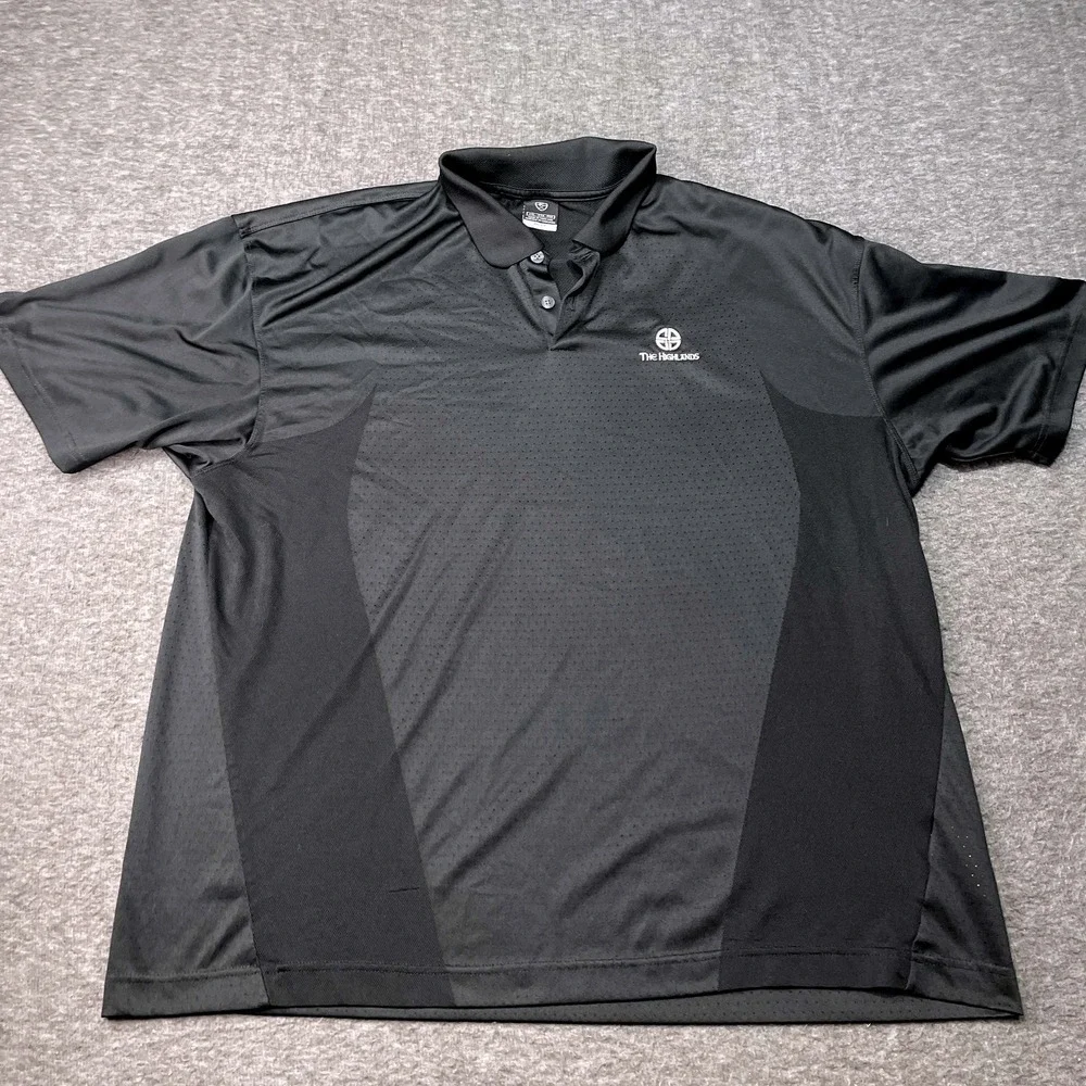 Vintage Nike Polo Shirt Dri Fit Mens 2XL XXL Golf Black Grey Moisture-Wicking